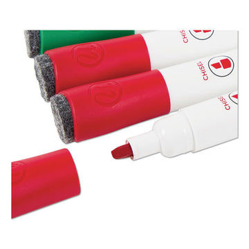 U Brands Chisel Tip Low-odor Dry-erase Markers With Erasers, Broad Chisel Tip, Assorted Colors, 12-pack freeshipping - TVN Wholesale